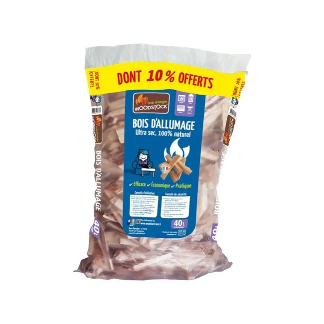 Astillas para encendido WOODSTOCK, saco de 40 litros + 10%; L10