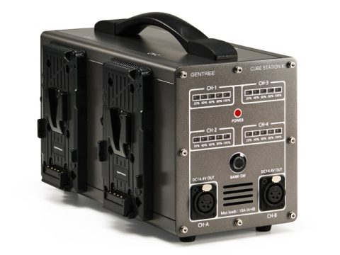 GENTREE Cargador rápido de 4 baterías V-Mount 6A 16.8V