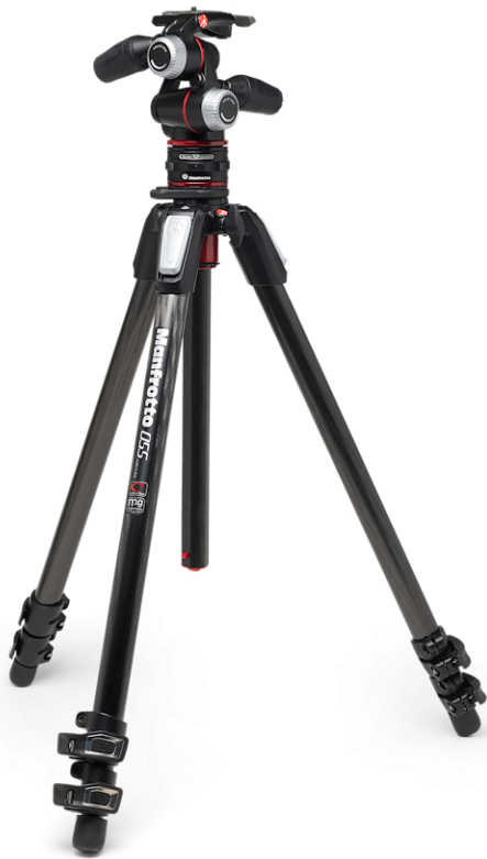 MANFROTTO Trípode 055 de carbono de 3 secciones + rótula 3D + MOVE