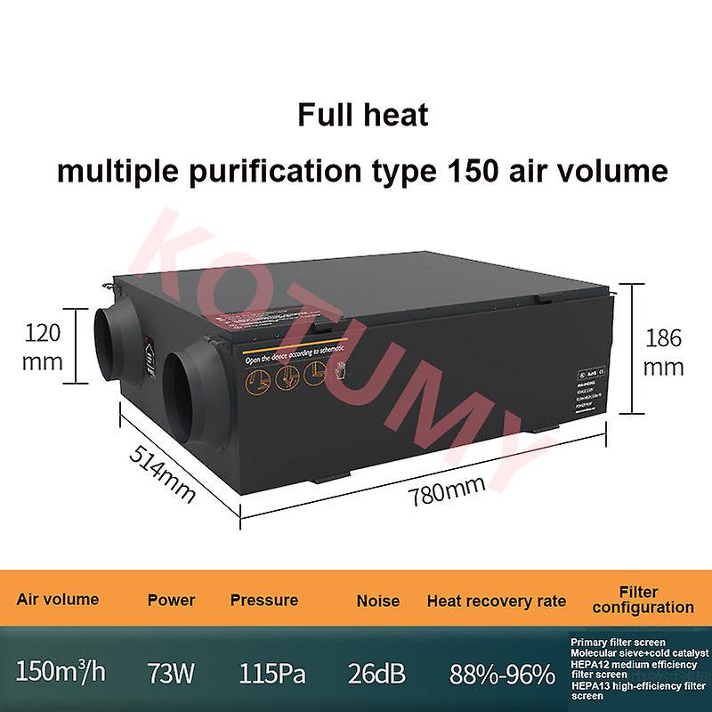 Hogar Recuperación de calor Sistema de aire fresco Purificador Filtro de aire Ventilador Controlador de calefacción central para la ventilación - Imagen 4