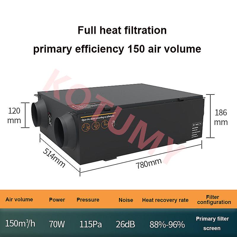 Hogar Recuperación de calor Sistema de aire fresco Purificador Filtro de aire Ventilador Controlador de calefacción central para la ventilación - Imagen 5
