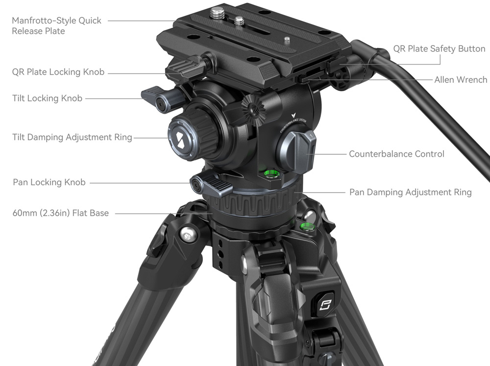 SMALLRIG 4259 x Potato Trípode Carbon Jet Tribex Hydraulic - Imagen 3