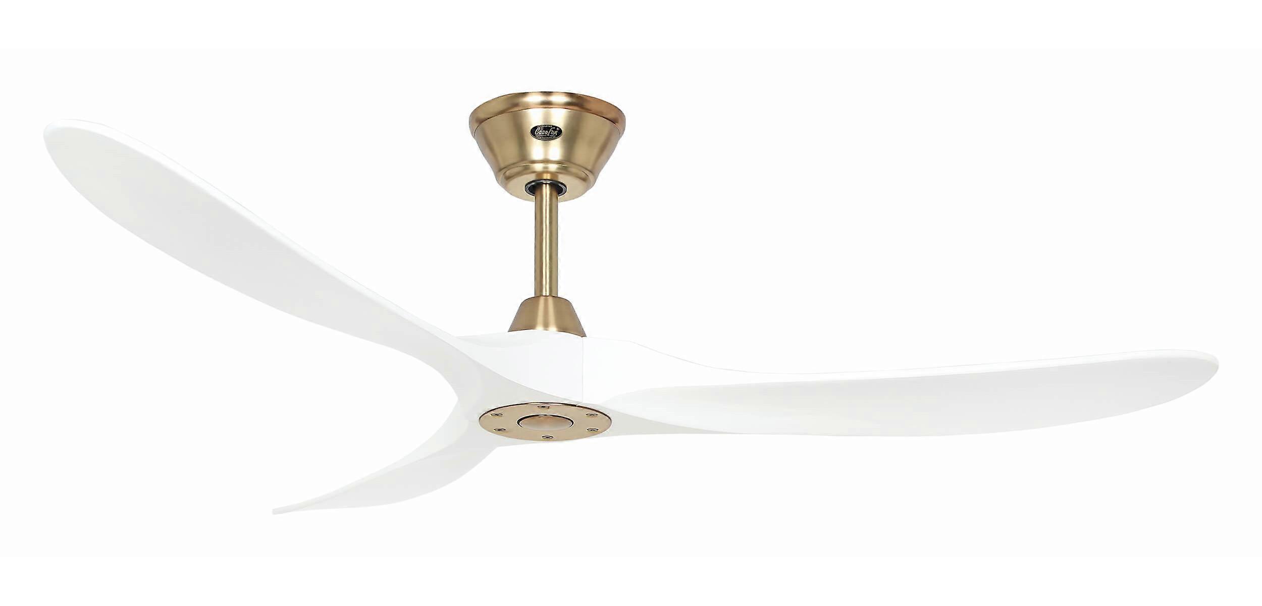 Ventilador de techo DC Eco Genuino latón / blanco con mando a distancia