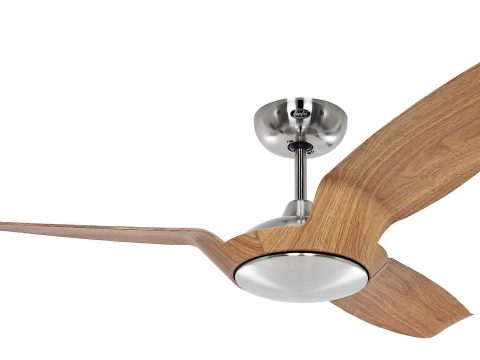 Ventilador de techo DC Eco Talos cromo / roble con mando a distancia