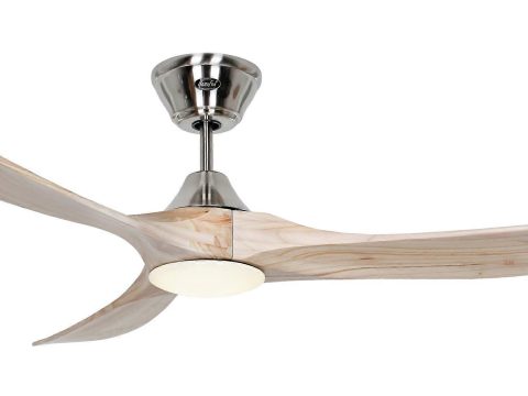 Ventilador de techo DC Eco Genuino Cromo / Madera con LED