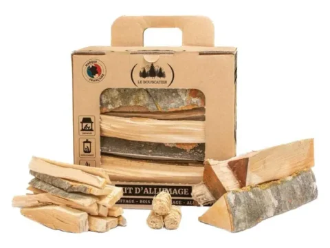 Kit de encendido completo con astillas, troncos y pastillas de encendido para chimenea, estufa, horno de pizza, cocinas, barbacoa y brasero