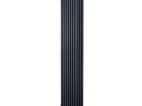 Radiador tradicional de 4 columnas con valvulería – 1800 x 380 mm – Gris antracita