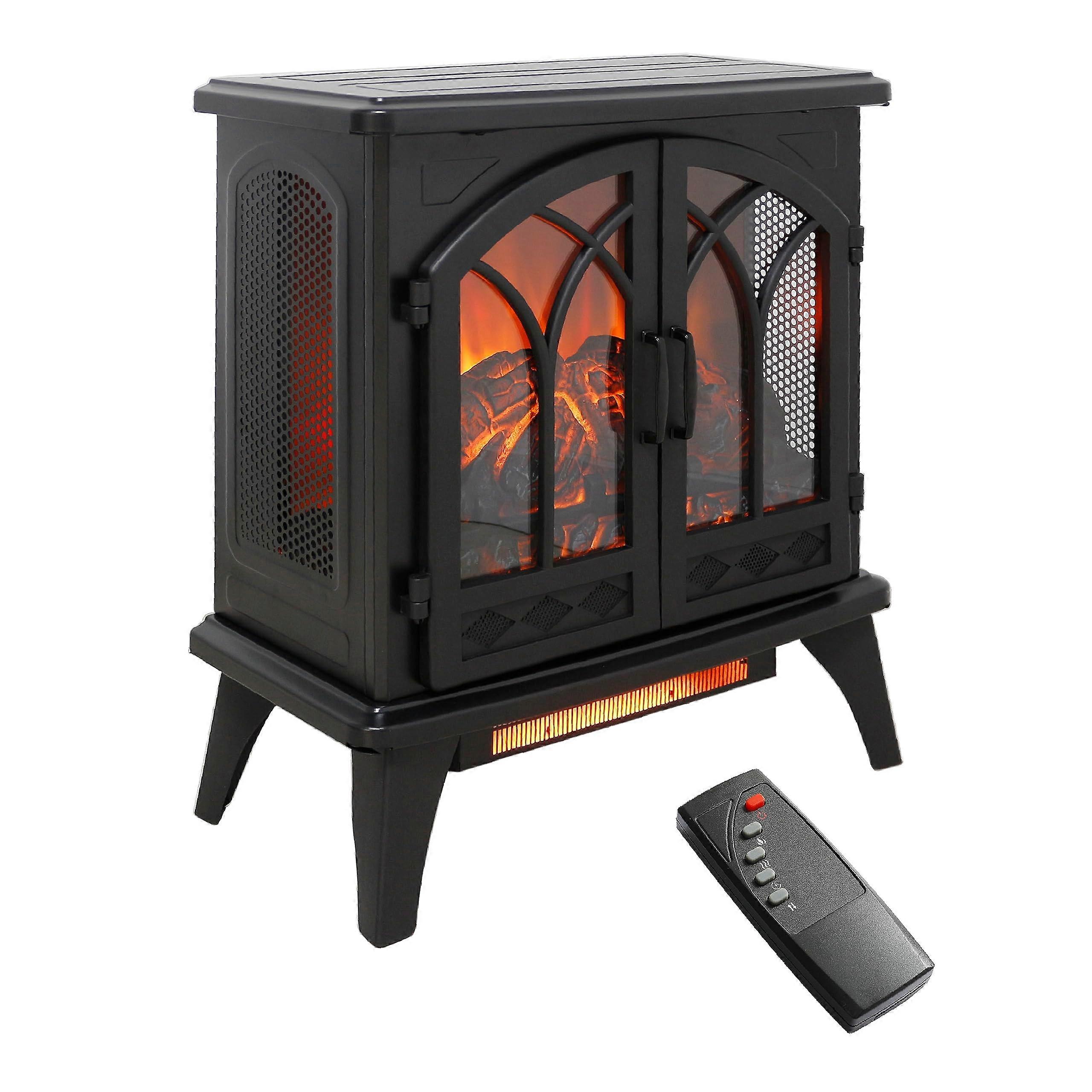 Chimenea eléctrica calefactora de 24 pulgadas con mando a distancia, cuarzo infrarrojo, 1500W, certificada CSA UL