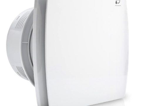 Extractor de baño de 150 mm con sensor de humedad y temporizador, funcionamiento silencioso y válvula antirretorno