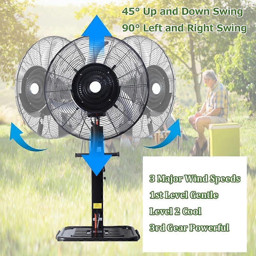 Ventilador nebulizador de exterior de 76 cm (30 pulgadas) con gran depósito de agua, ventilador de pie potente de calidad comercial para terraza - Imagen 2