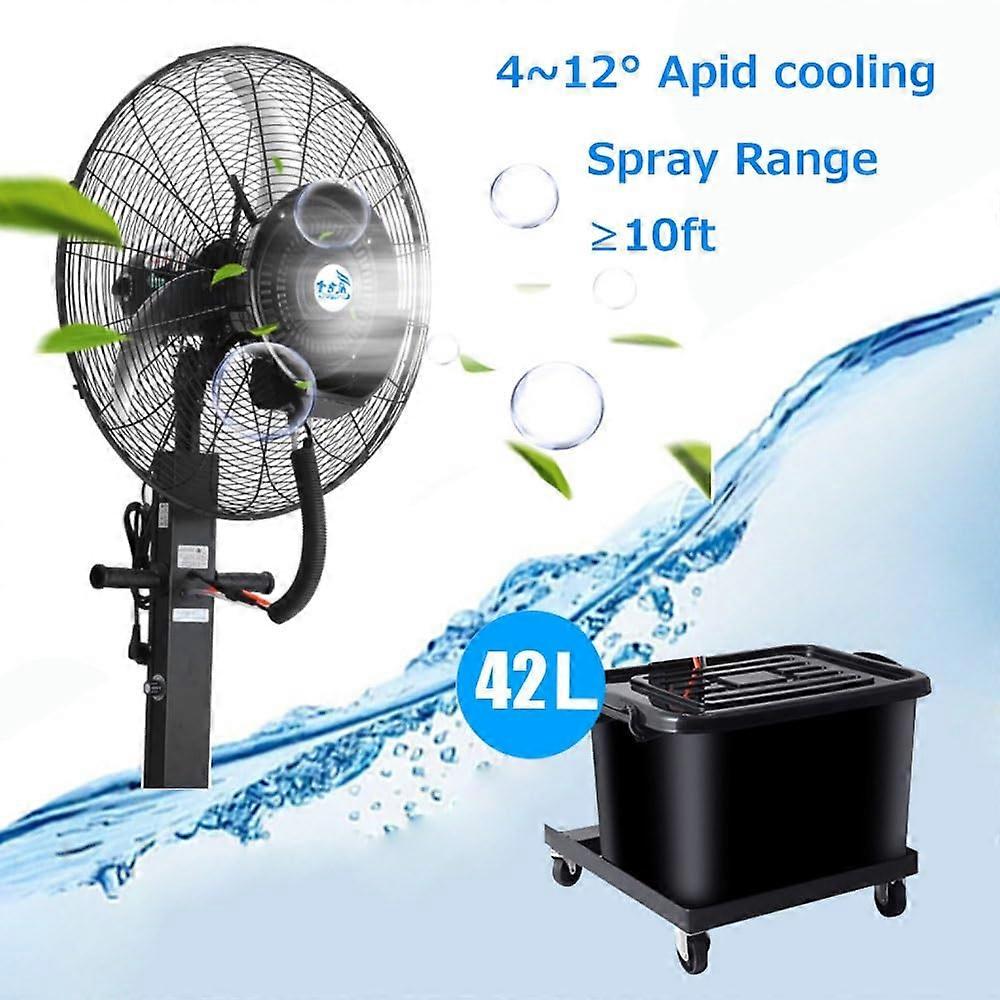 Ventilador nebulizador de exterior de 76 cm (30 pulgadas) con gran depósito de agua, ventilador de pie potente de calidad comercial para terraza - Imagen 3