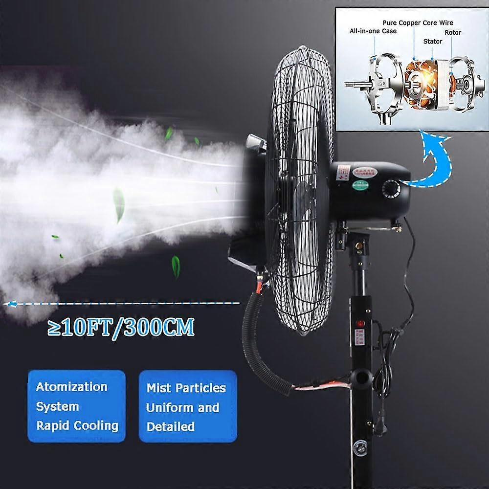 Ventilador nebulizador de exterior de 76 cm (30 pulgadas) con gran depósito de agua, ventilador de pie potente de calidad comercial para terraza - Imagen 5
