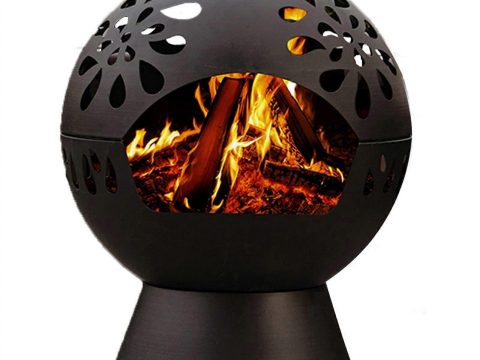 Brasero de leña para exterior con parrilla para cocinar, calefactor 3 en 1 para patio y jardín