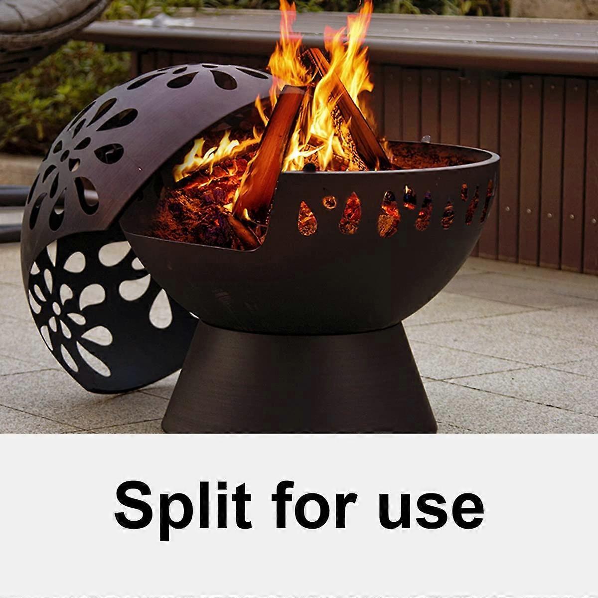 Brasero de leña para exterior con parrilla para cocinar, calefactor 3 en 1 para patio y jardín - Imagen 2