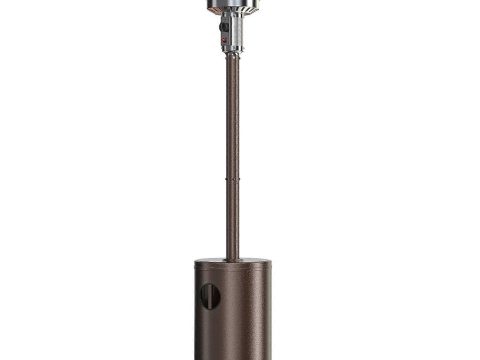 Calefactor de patio de exterior de 48000BTU, calefactor de propano de acero inoxidable con ruedas, corte de seguridad y encendido rápido