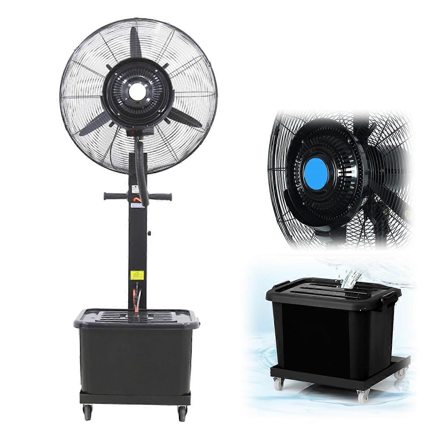 Ventilador nebulizador de exterior de 76 cm (30 pulg.) con nebulización refrescante regulable, 3 velocidades, oscilación de 90°, depósito de 42 litros (11 galones) para terraza, almacén, taller