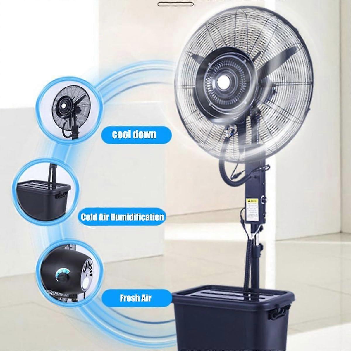 Ventilador nebulizador de exterior de 76 cm (30 pulg.) con nebulización refrescante regulable, 3 velocidades, oscilación de 90°, depósito de 42 litros (11 galones) para terraza, almacén, taller - Imagen 5