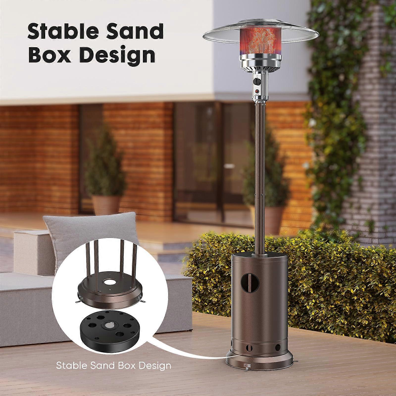 Estufa de terraza de propano de 48,000 BTU con mesa, quemador de doble capa de acero inoxidable y apagado automático de seguridad para el jardín - Imagen 4