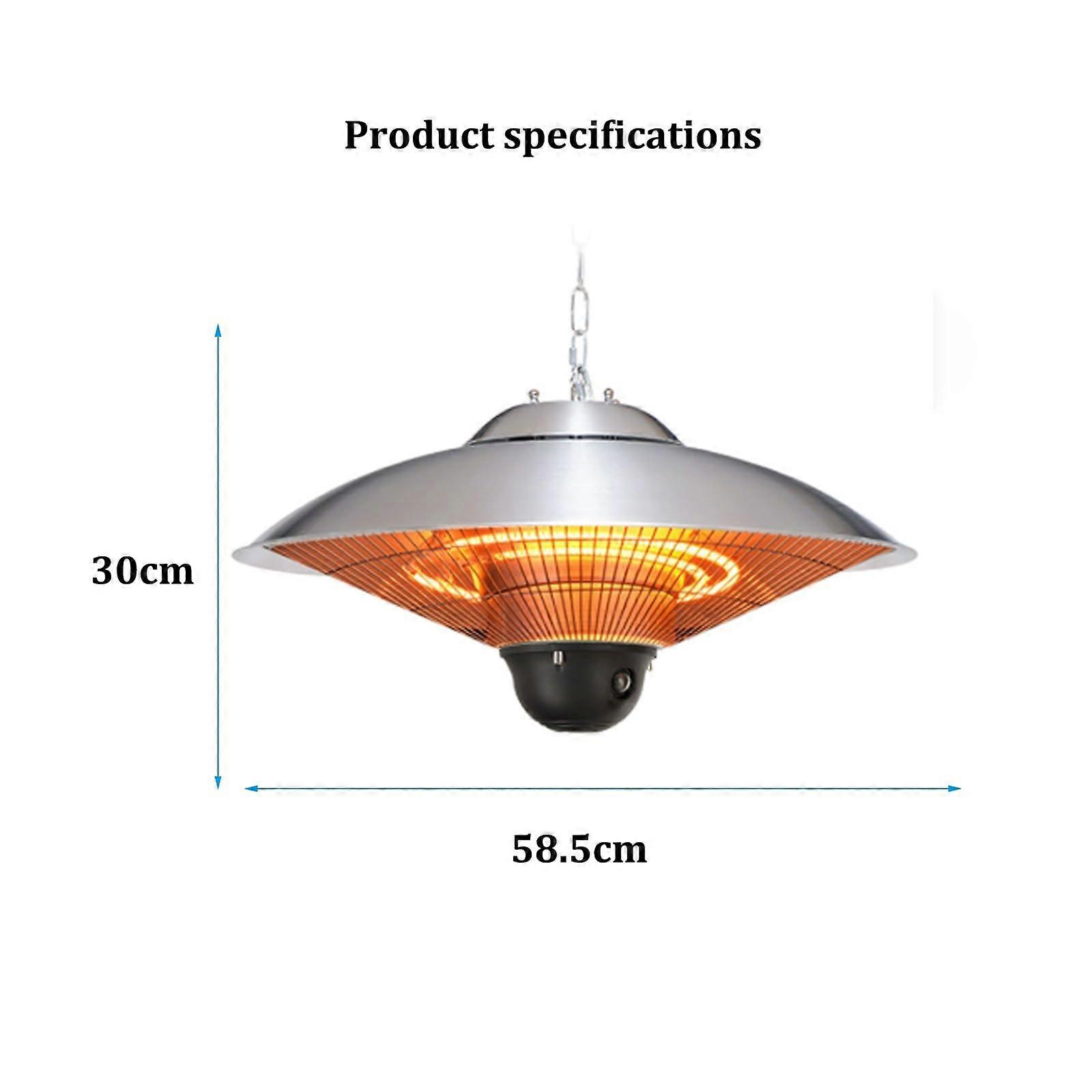 Calefactor de terraza con calor radiante instantáneo, resistente a la intemperie IP44, montaje en pared o techo, mando a distancia - Imagen 4