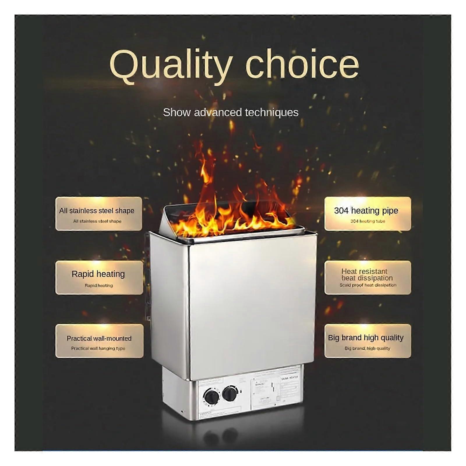 Calentador de sauna de acero inoxidable de 9kW con generador de vapor, calentamiento rápido y control digital para el hogar - Imagen 2
