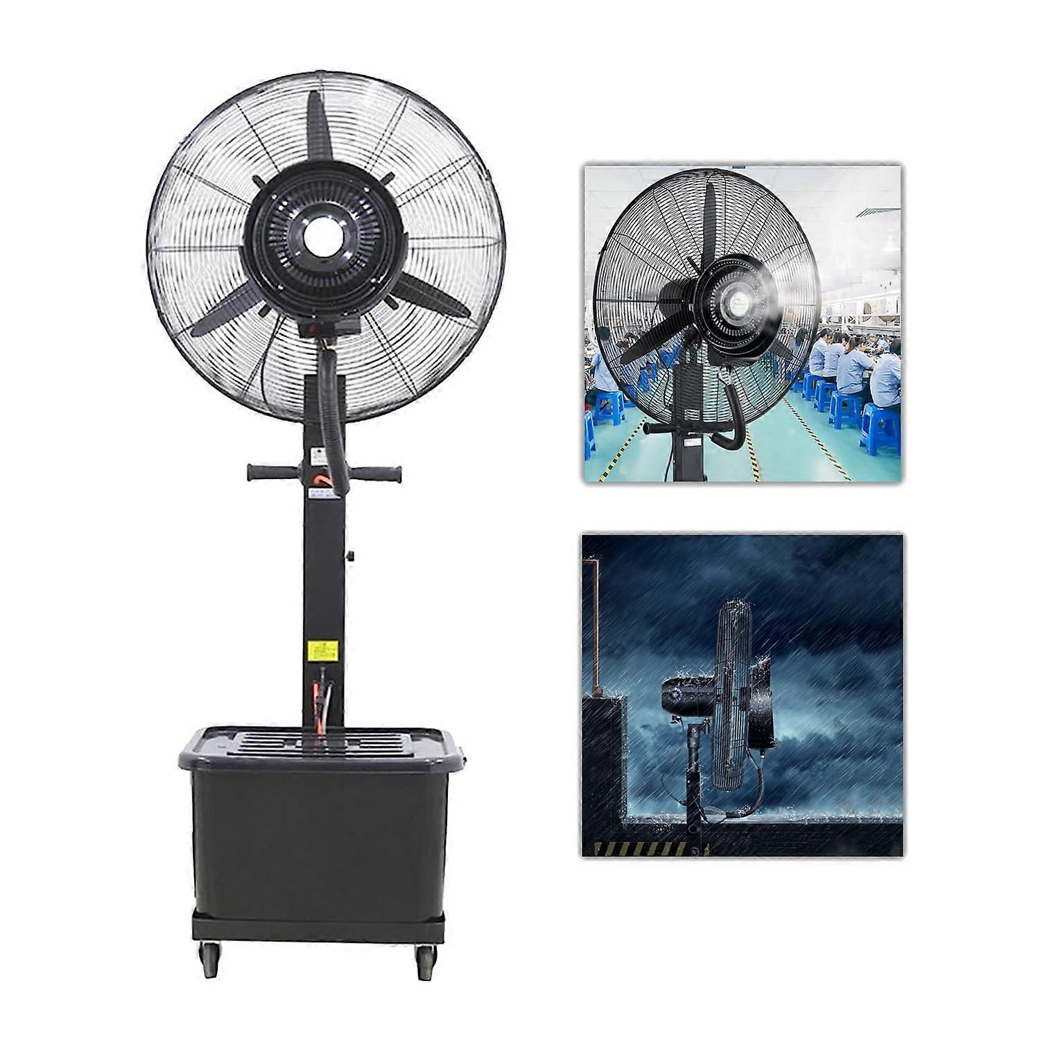 Ventilador de pie nebulizador de 30 pulgadas con flujo de aire y neblina refrescante, control de 3 velocidades, inclinación de 45°, motor de cobre silencioso para patio exterior