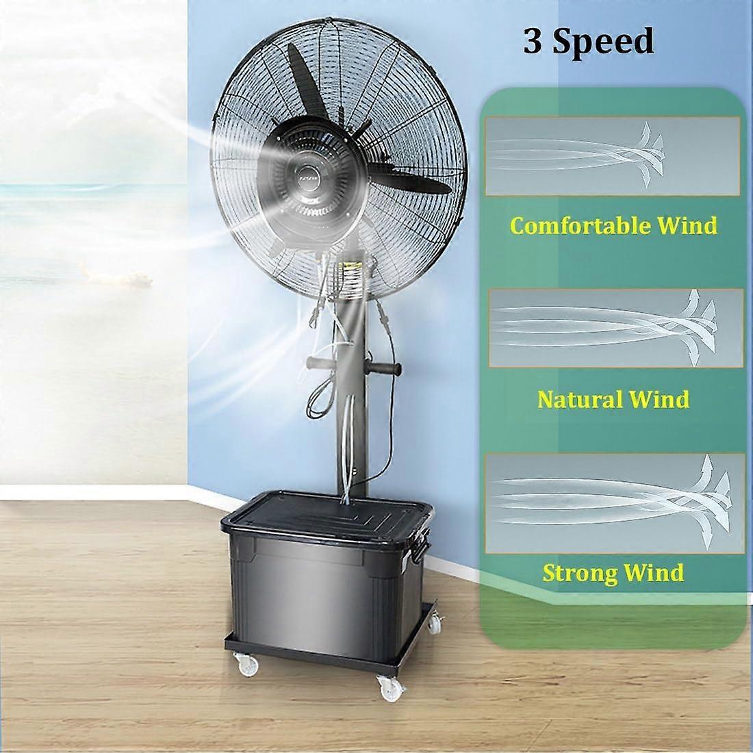 Ventilador de pie nebulizador de 30 pulgadas con flujo de aire y neblina refrescante, control de 3 velocidades, inclinación de 45°, motor de cobre silencioso para patio exterior - Imagen 3
