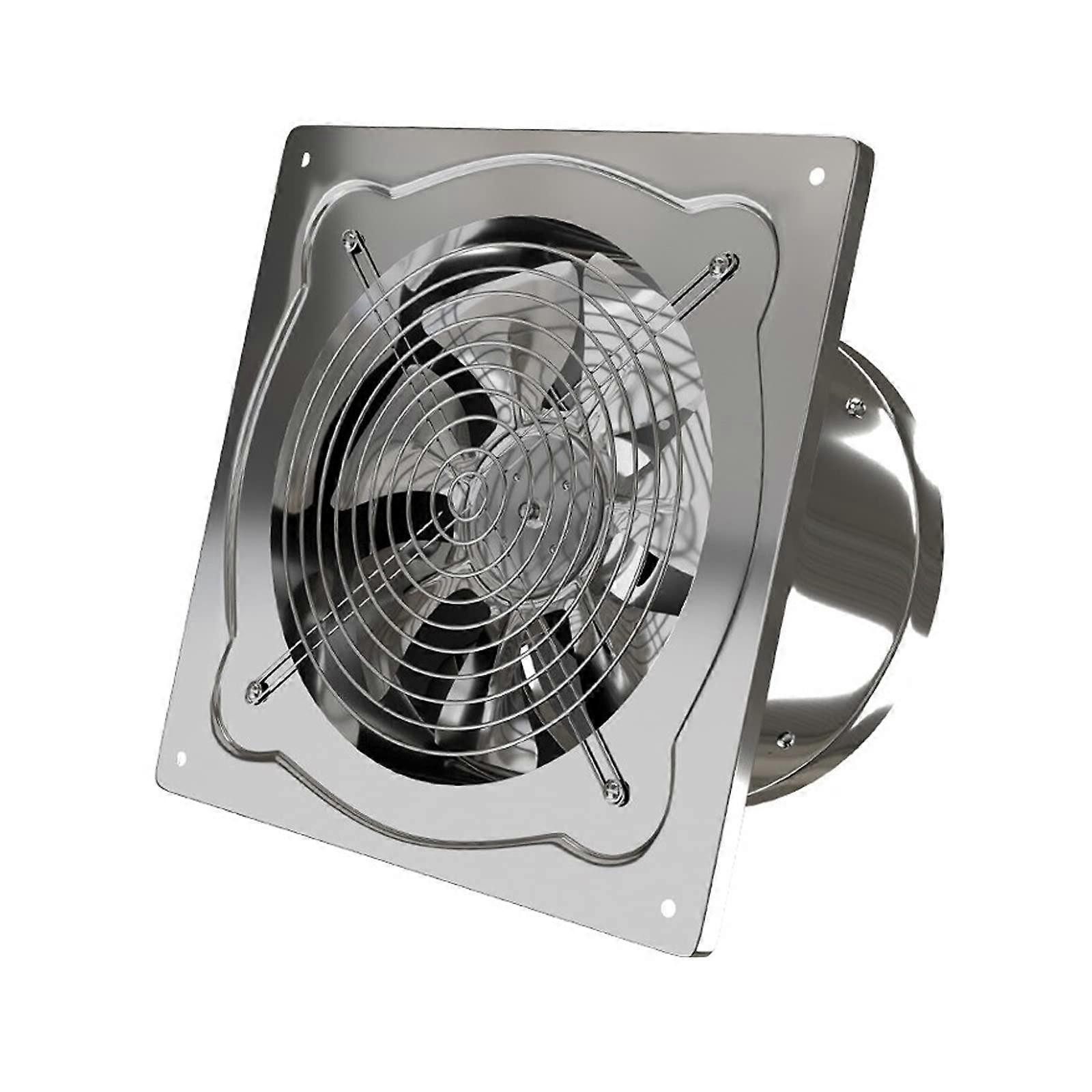 Extractor de cocina de acero inoxidable de 10 pulgadas de montaje en pared con válvula antirretorno, flujo de aire, 7 aspas