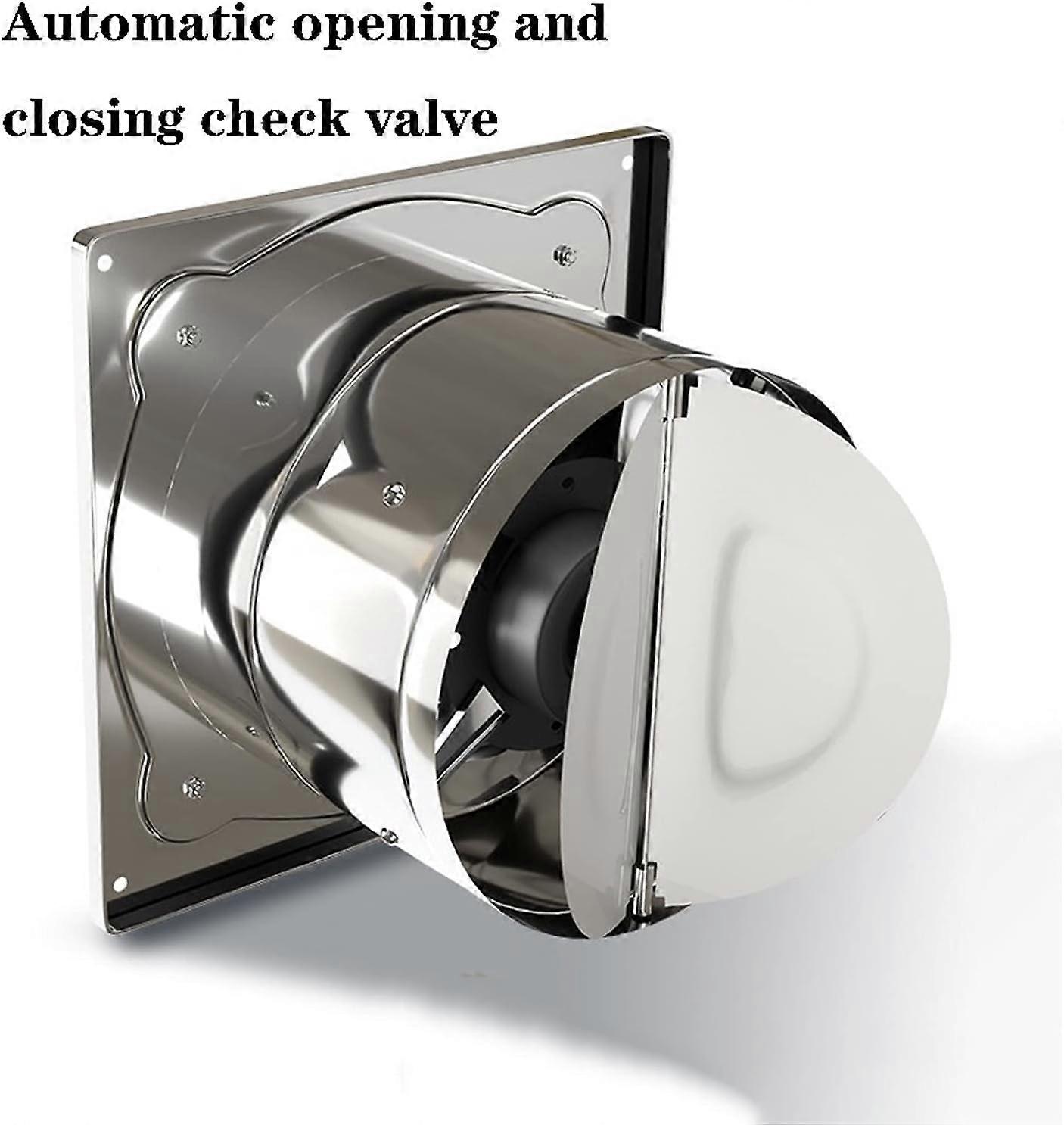Extractor de cocina de acero inoxidable de 10 pulgadas de montaje en pared con válvula antirretorno, flujo de aire, 7 aspas - Imagen 2