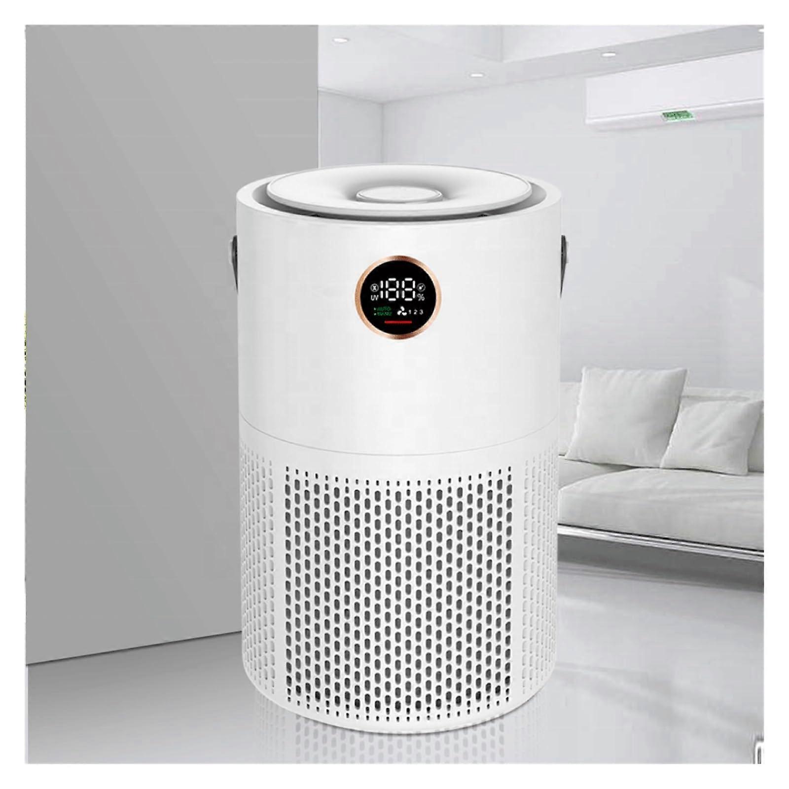 Purificador de aire portátil recargable por USB con filtro HEPA H13, 10000mAh, silencioso para oficina en casa y escritorio, blanco