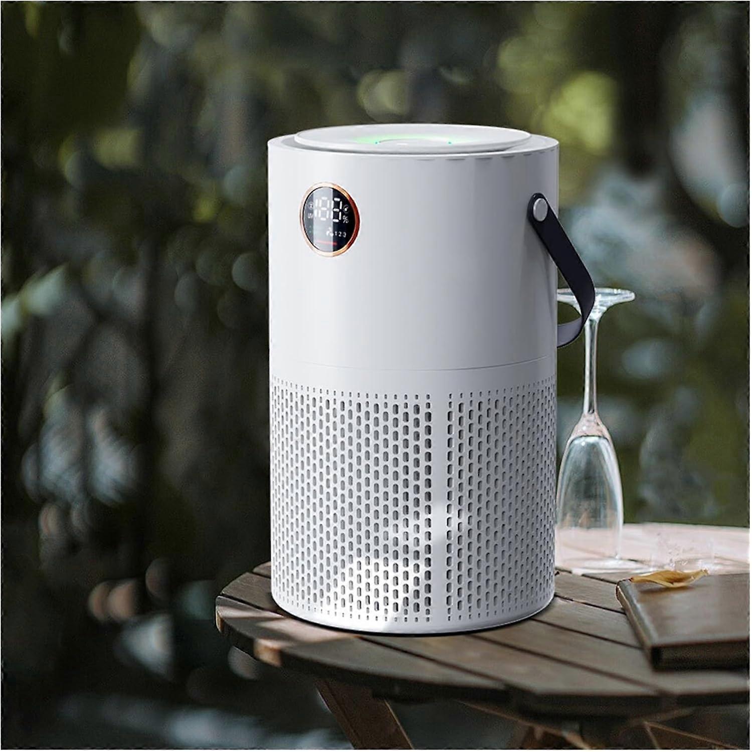 Purificador de aire portátil recargable por USB con filtro HEPA H13, 10000mAh, silencioso para oficina en casa y escritorio, blanco - Imagen 5