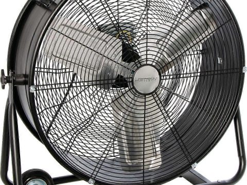 Ventilador de tambor industrial de 24 pulgadas con inclinación regulable, ventilador de suelo de 7700 CFM para un secado rápido