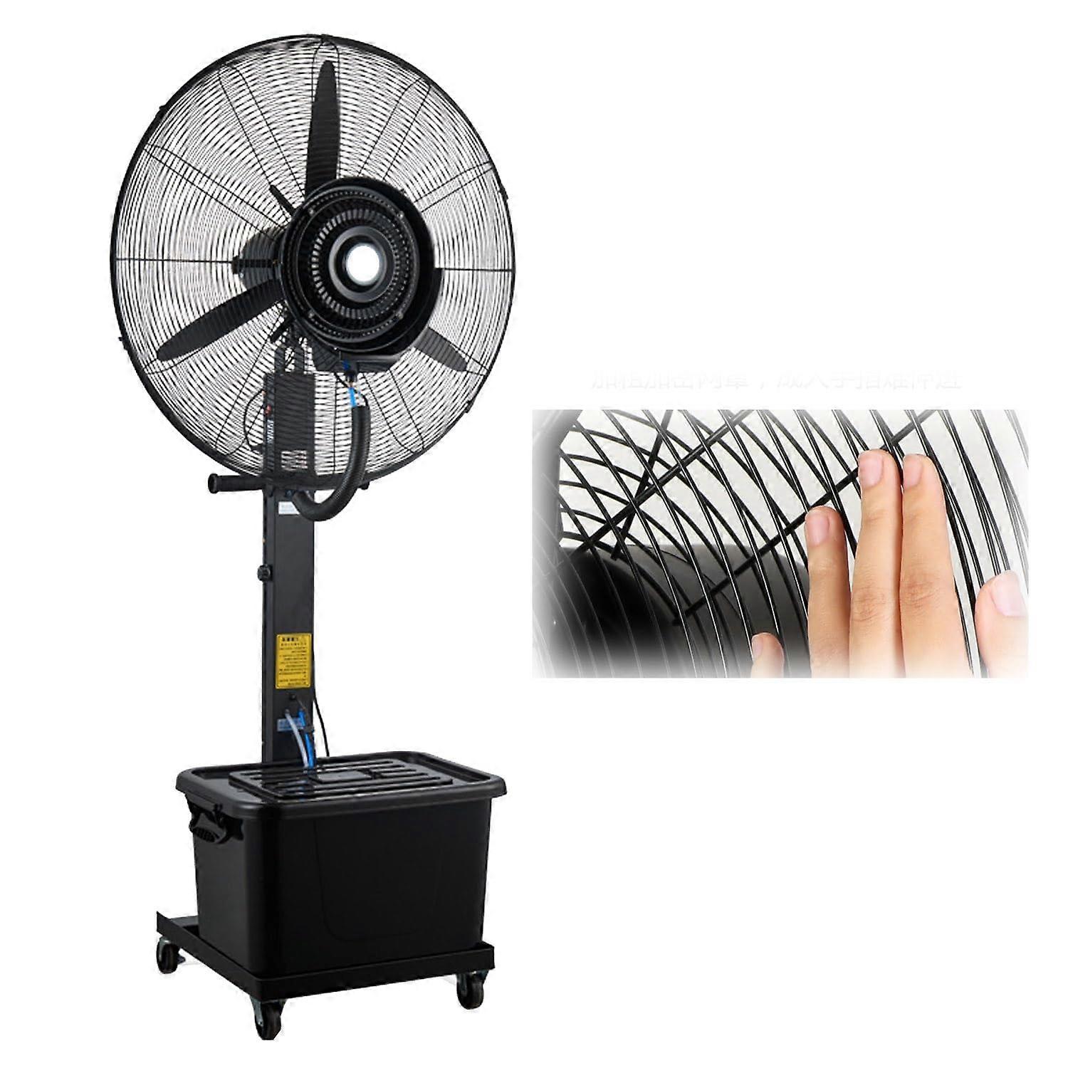 Ventilador nebulizador de exterior 750 mm, ventilador de pie industrial de 30 pulgadas con 3 velocidades y oscilación de 90°