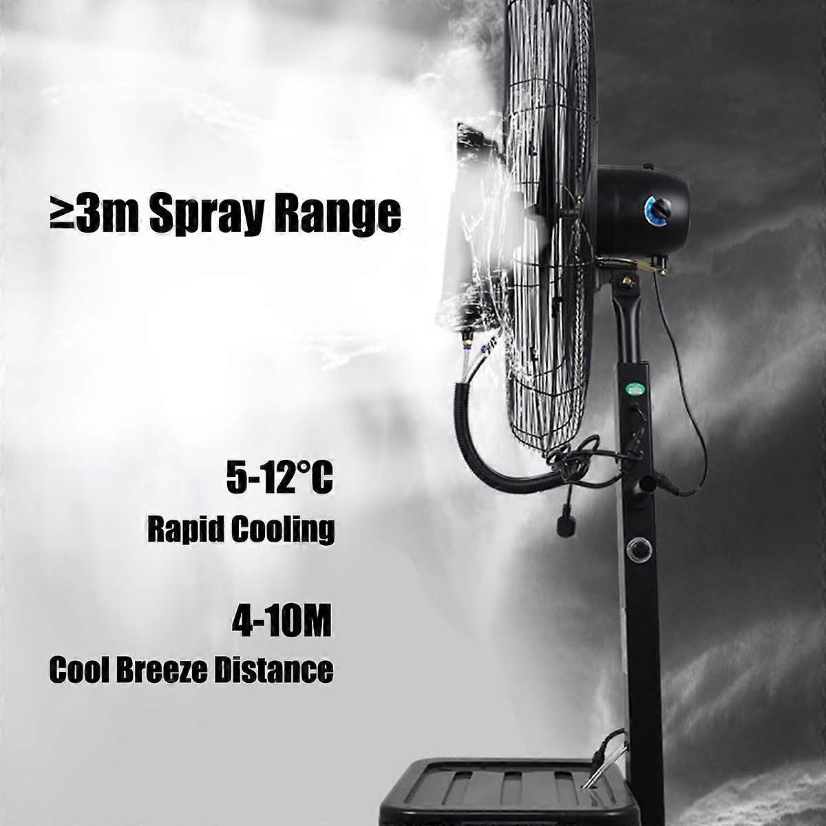 Ventilador nebulizador de exterior 750 mm, ventilador de pie industrial de 30 pulgadas con 3 velocidades y oscilación de 90° - Imagen 4