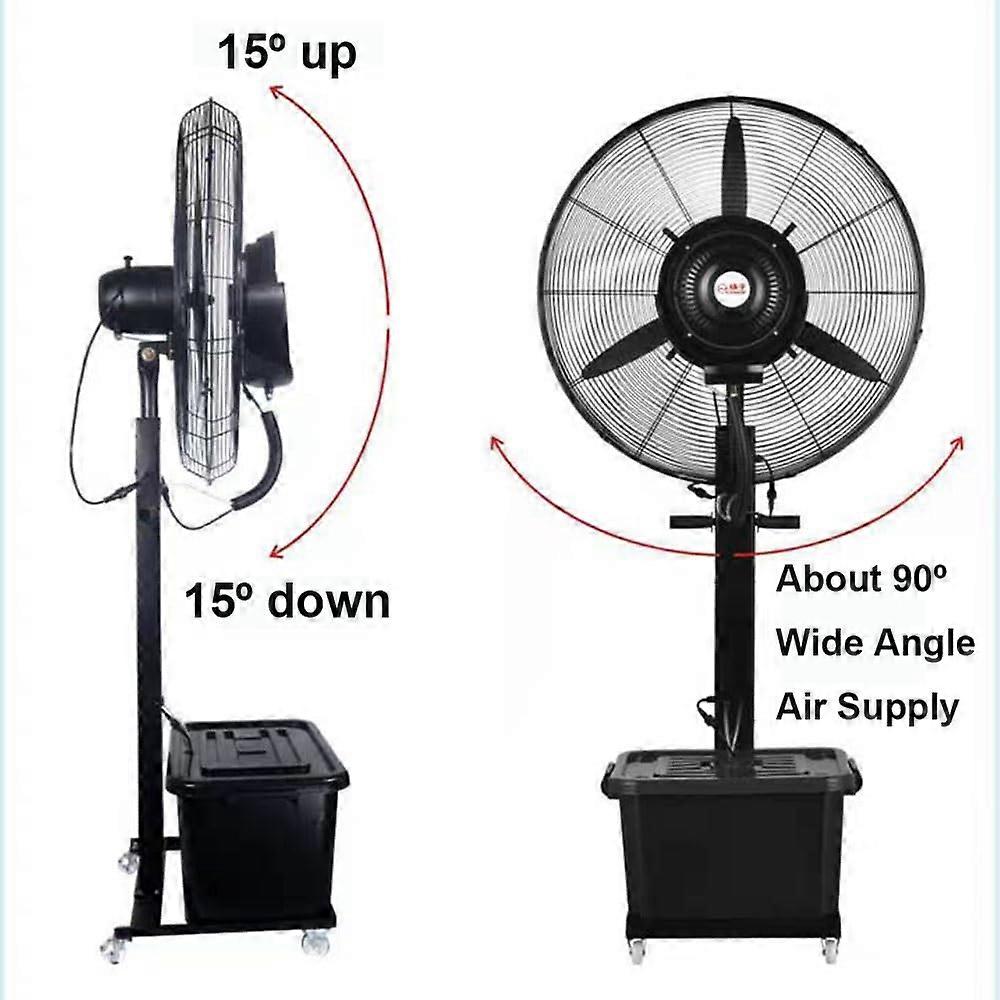 Ventilador nebulizador comercial de 30 pulgadas con depósito de 11 galones, climatizador de pie para exterior de 380W para invernadero y patio - Imagen 2