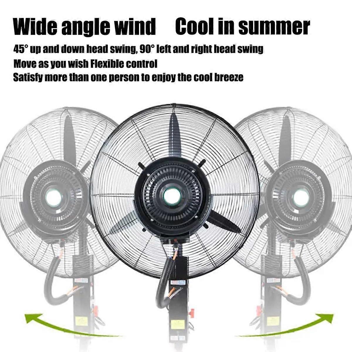 Ventilador de pie nebulizador de exterior de 76 cm (30 pulgadas) con 3 velocidades, oscilación de 90° y depósito de 42 litros (11 galones) para invernadero - Imagen 2