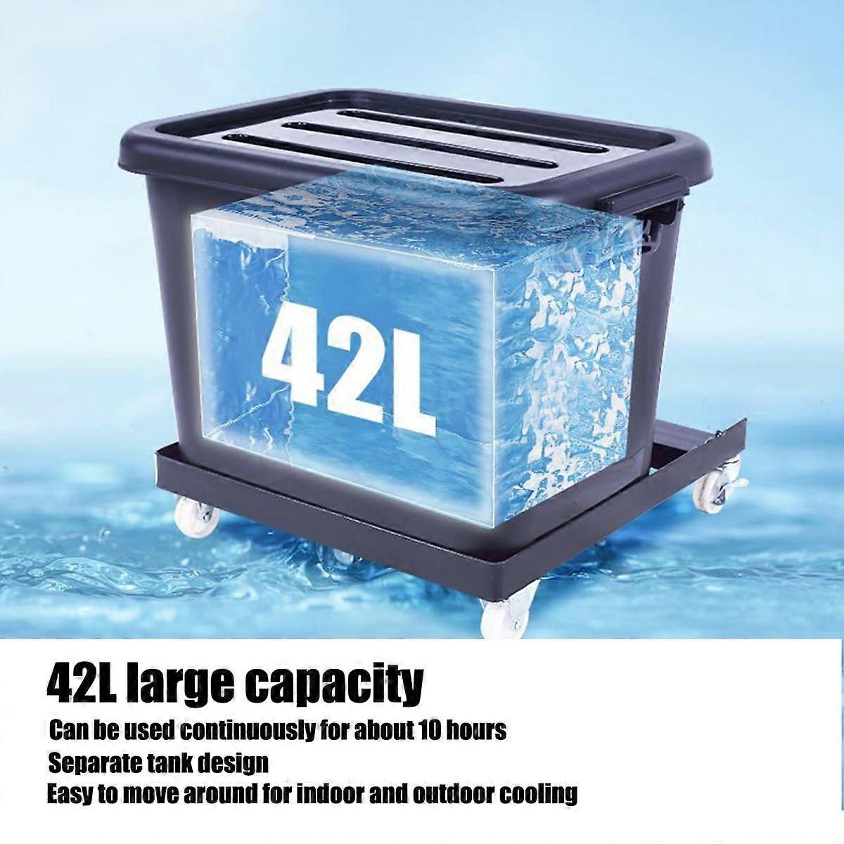Ventilador de pie nebulizador de exterior de 76 cm (30 pulgadas) con 3 velocidades, oscilación de 90° y depósito de 42 litros (11 galones) para invernadero - Imagen 4