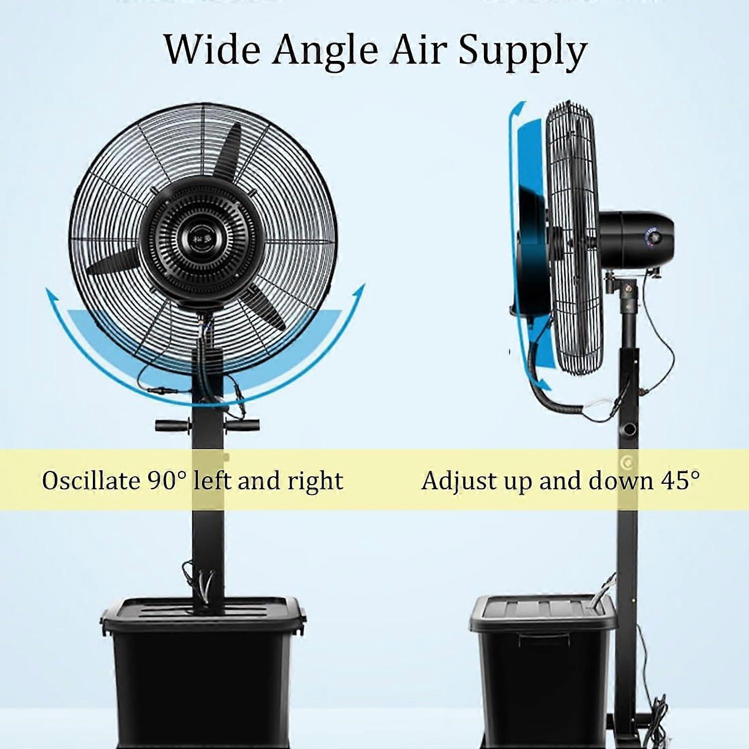 Ventilador nebulizador de exterior de 650mm con depósito de agua de 42L, ventilador de pie industrial de 26 pulgadas - Imagen 2