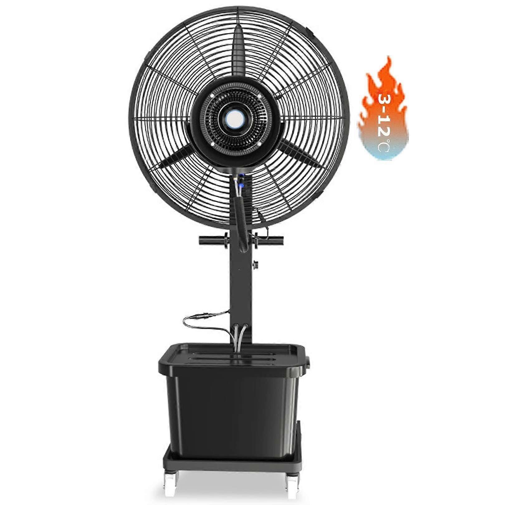 Ventilador nebulizador de pie comercial de exterior con oscilación de 90° y depósito de agua de 11 galones