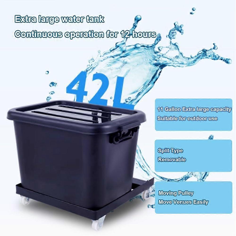 Ventilador nebulizador de pie de 30 pulgadas con ruedas, oscilación de 90°, gran ventilador de refrigeración exterior comercial - Imagen 4