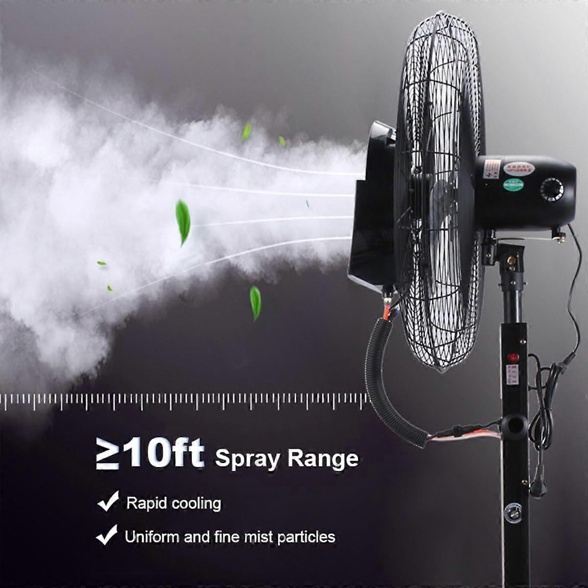 Ventilador nebulizador de pie para exterior de 66 cm (26 pulgadas) con depósito de 42 litros (11 galones) para terraza, restaurante, garaje, taller - Imagen 4