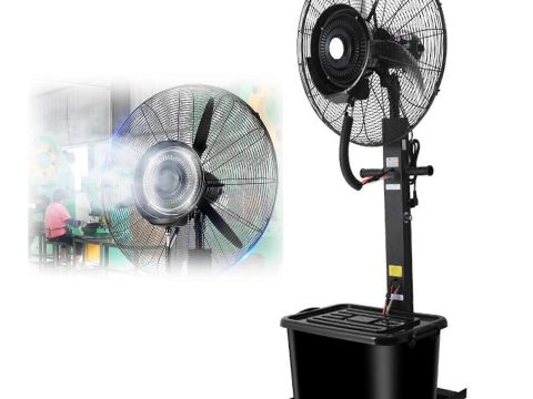 Ventilador nebulizador de pie para exterior de 76 cm (30 pulgadas) con depósito de 42 litros (11 galones) para la refrigeración industrial y de invernaderos