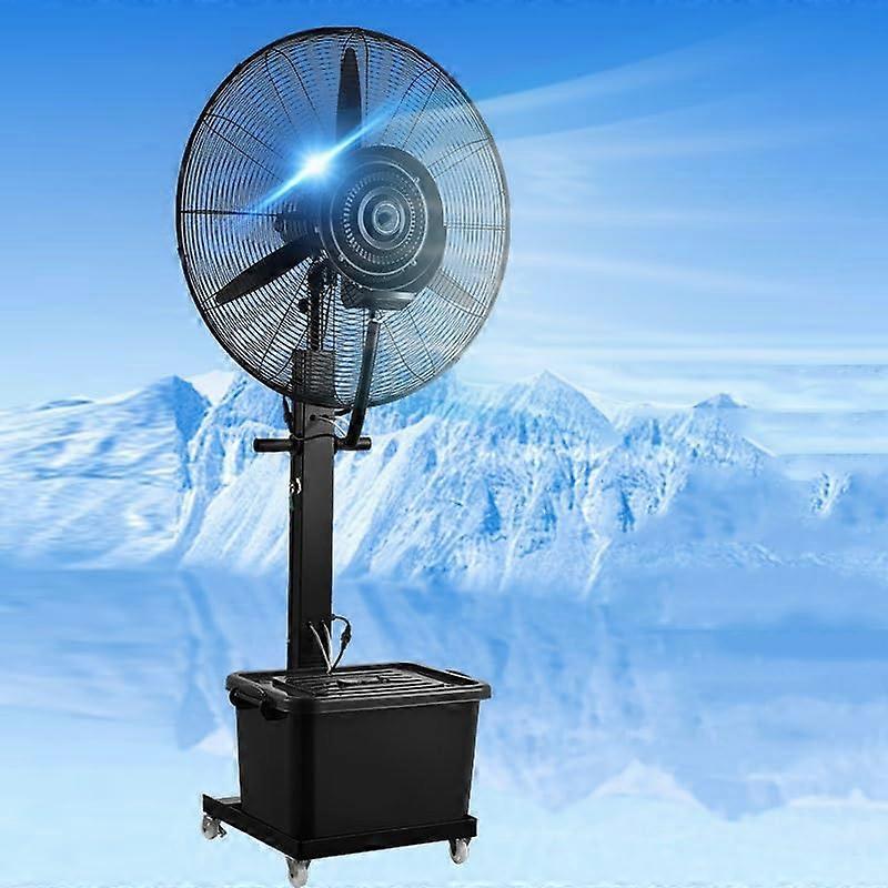Ventilador nebulizador de exterior portátil con depósito de 10 galones, oscilación de 90°, 3 velocidades, 110V 81cm