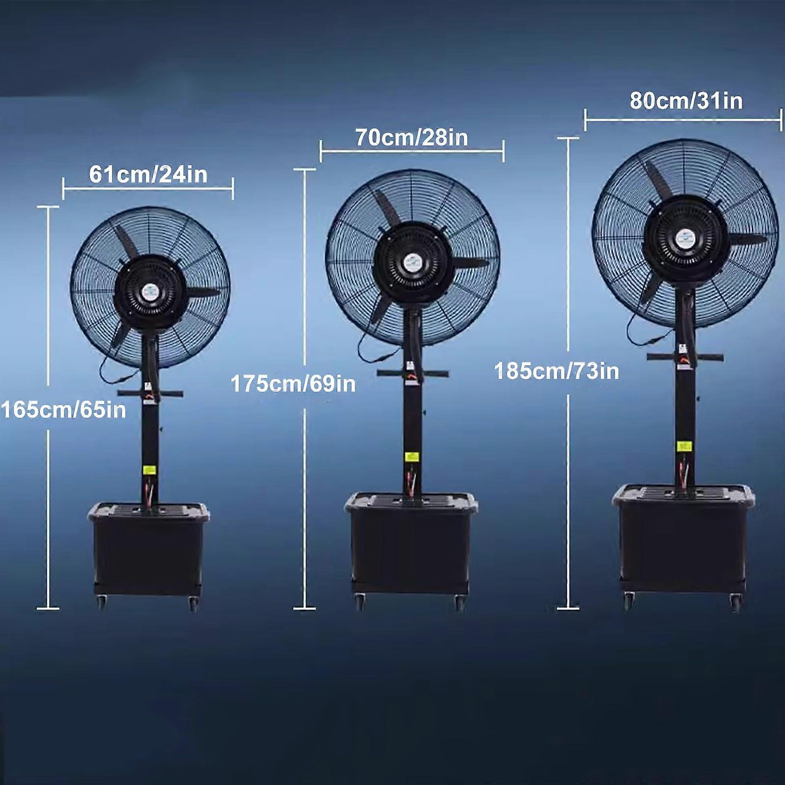 Ventilador nebulizador de exterior portátil con depósito de 10 galones, oscilación de 90°, 3 velocidades, 110V 81cm - Imagen 2