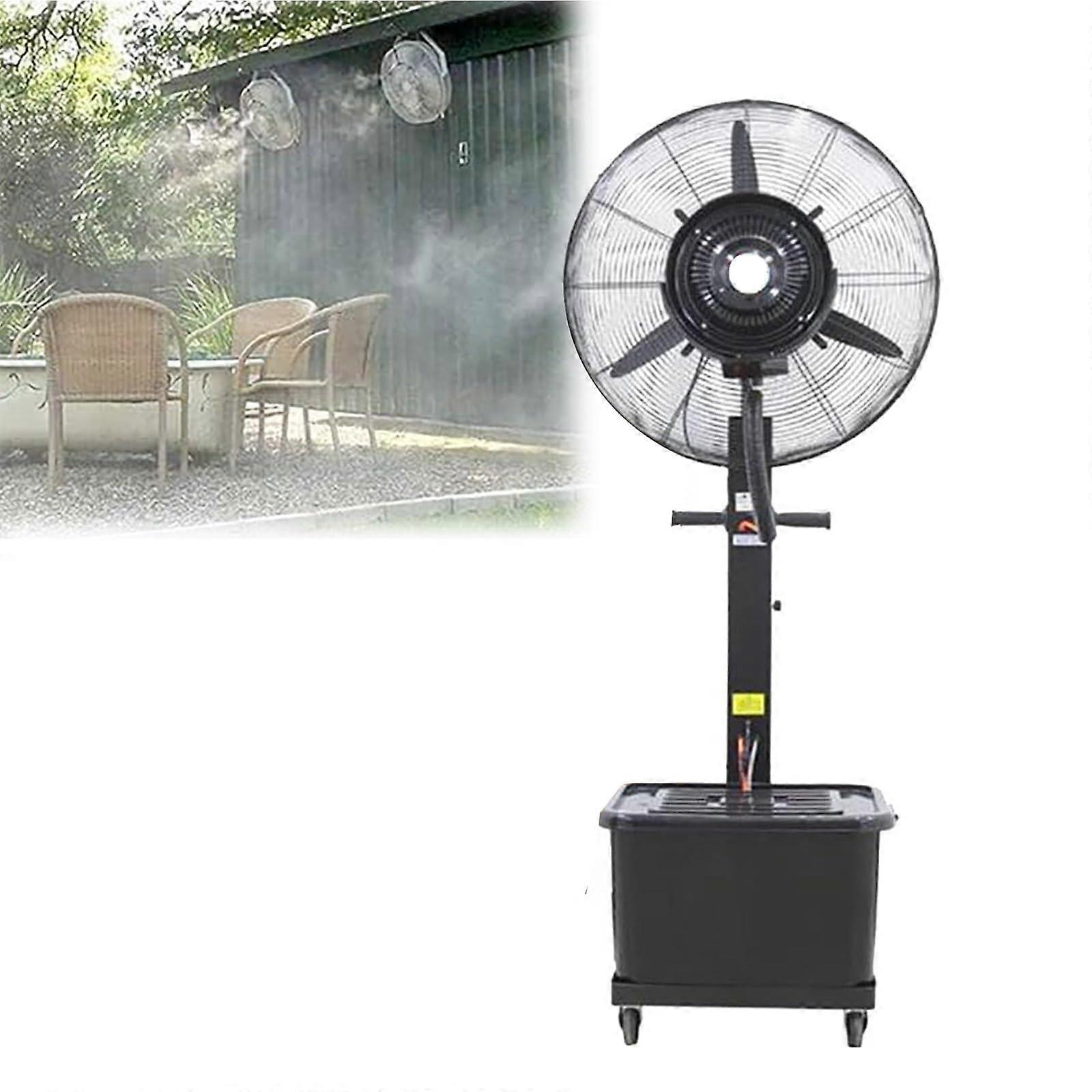Ventilador nebulizador industrial robusto de 66 cm (26 in) con depósito de agua de 42 L para refrescar terraza y jardín exterior