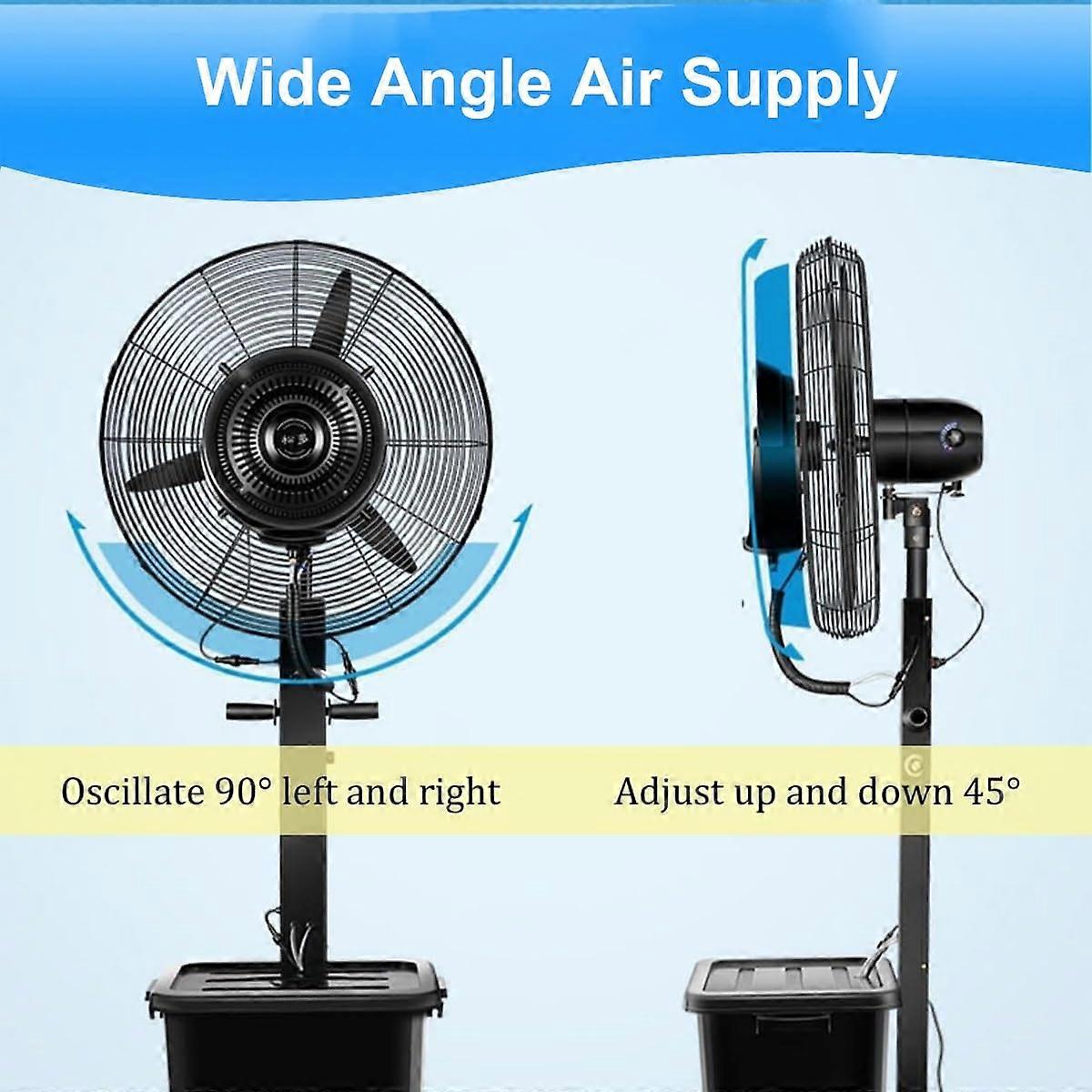 Ventilador nebulizador industrial robusto de 66 cm (26 in) con depósito de agua de 42 L para refrescar terraza y jardín exterior - Imagen 4