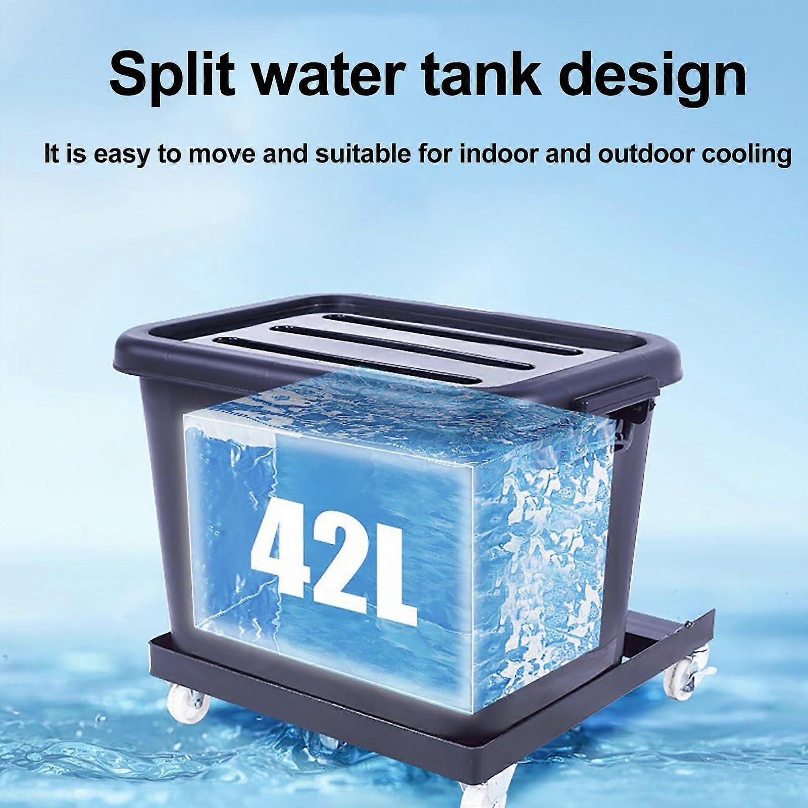 Ventilador nebulizador de exterior de 71cm con depósito de agua de 42L, refrigeración de 3 velocidades y oscilación de 120° para patio - Imagen 3