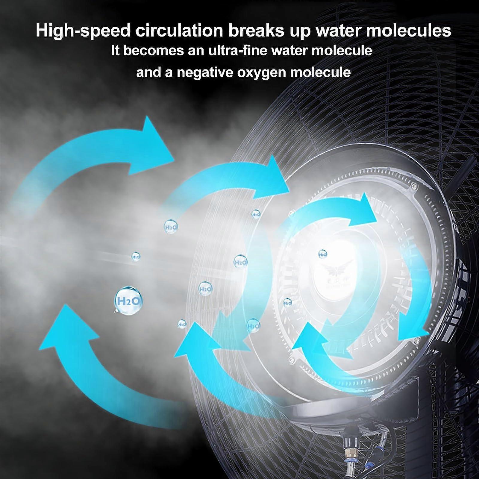 Ventilador nebulizador de exterior de 71cm con depósito de agua de 42L, refrigeración de 3 velocidades y oscilación de 120° para patio - Imagen 4