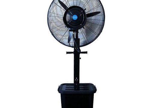 Ventilador nebulizador industrial de 65cm con 3 velocidades y oscilación de 90° para uso en fábricas