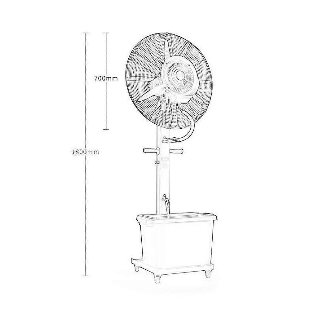 Ventilador nebulizador industrial de 65cm con 3 velocidades y oscilación de 90° para uso en fábricas - Imagen 3
