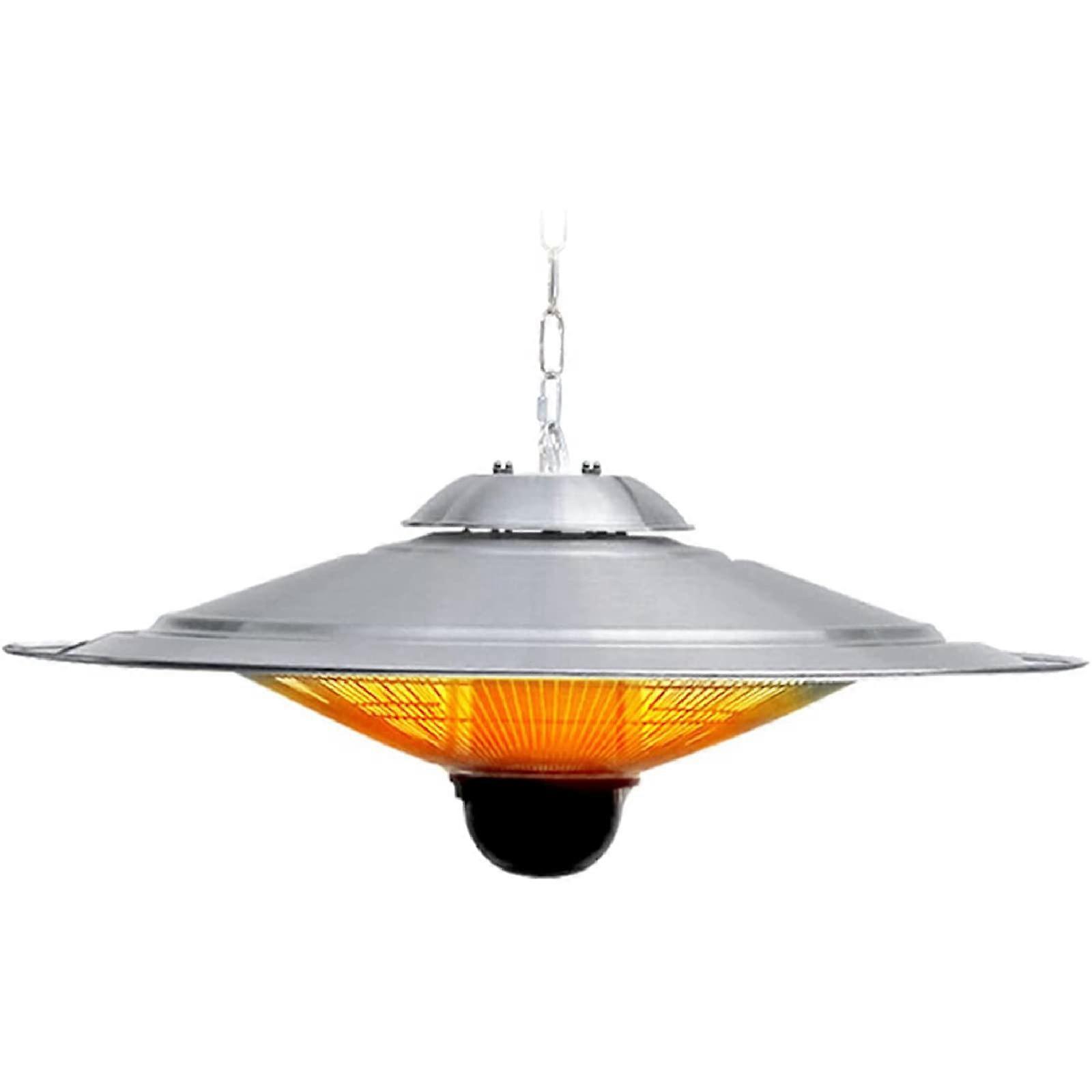 Calefactor eléctrico de exterior 2500W de techo para patio con mando, dos niveles de calor, bajo deslumbramiento